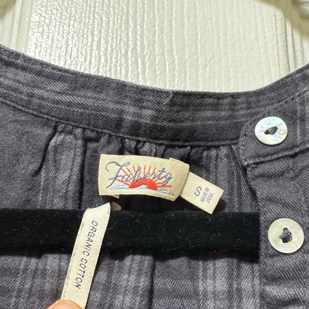 Faherty Navy Plaid Long Sleeve Top - Picture 6 of 10